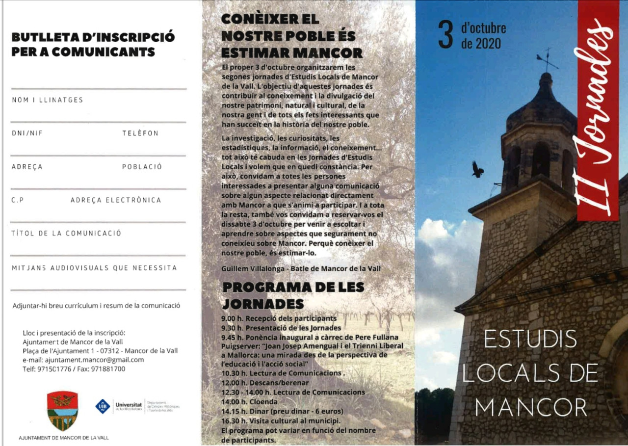 II JORNADES D’ESTUDIS LOCALS DE MANCOR DE LA VALL