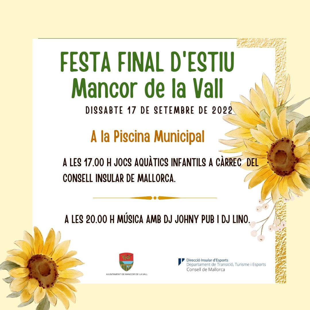 FESTA FINAL D'ESTIU I TANCAMENT DE LA PISCINA MUNICIPAL