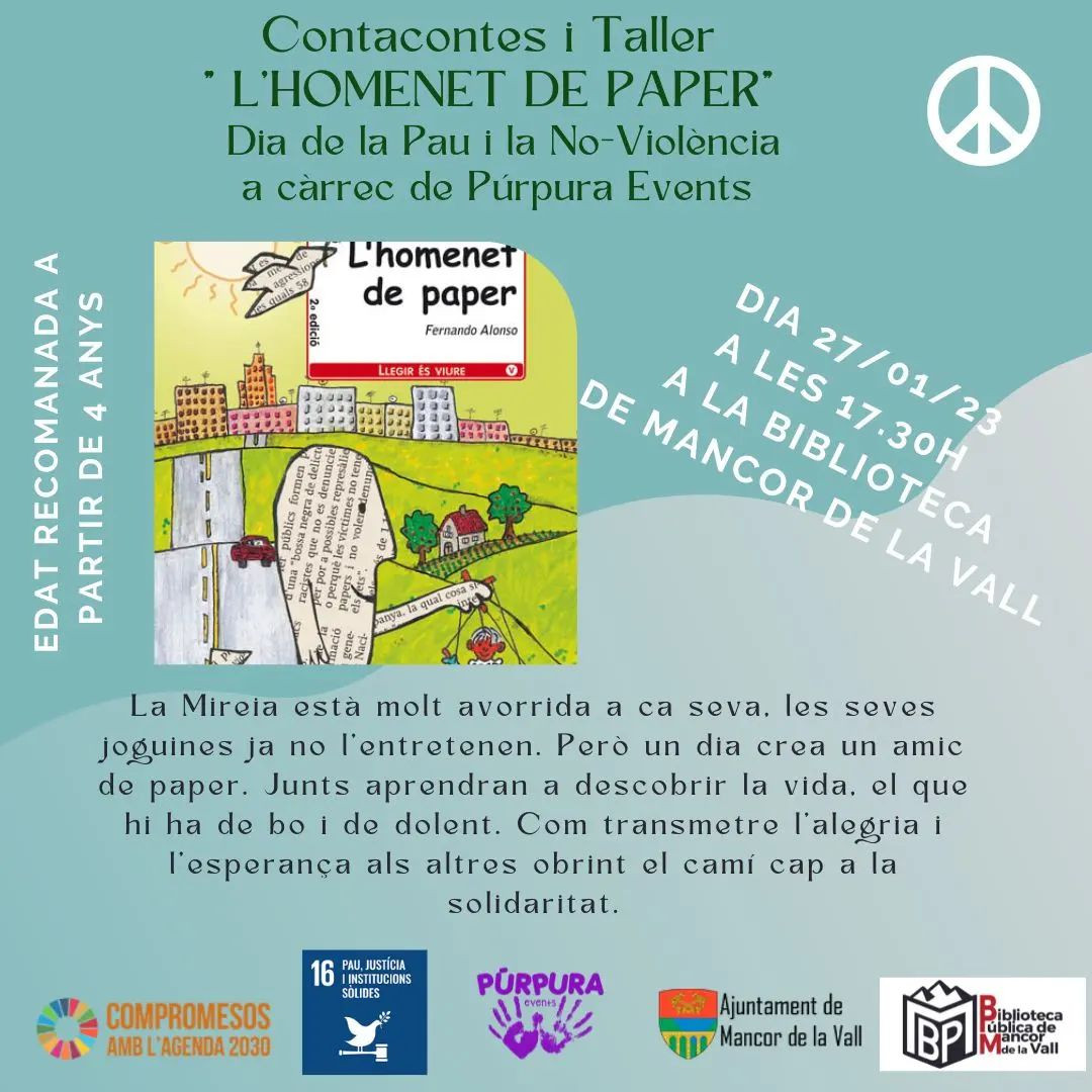 CONTACONTES I TALLER: L’HOMENET DE PAPER