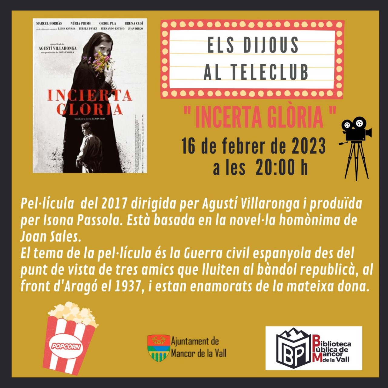 CINECLUB: INCERTA GLÒRIA