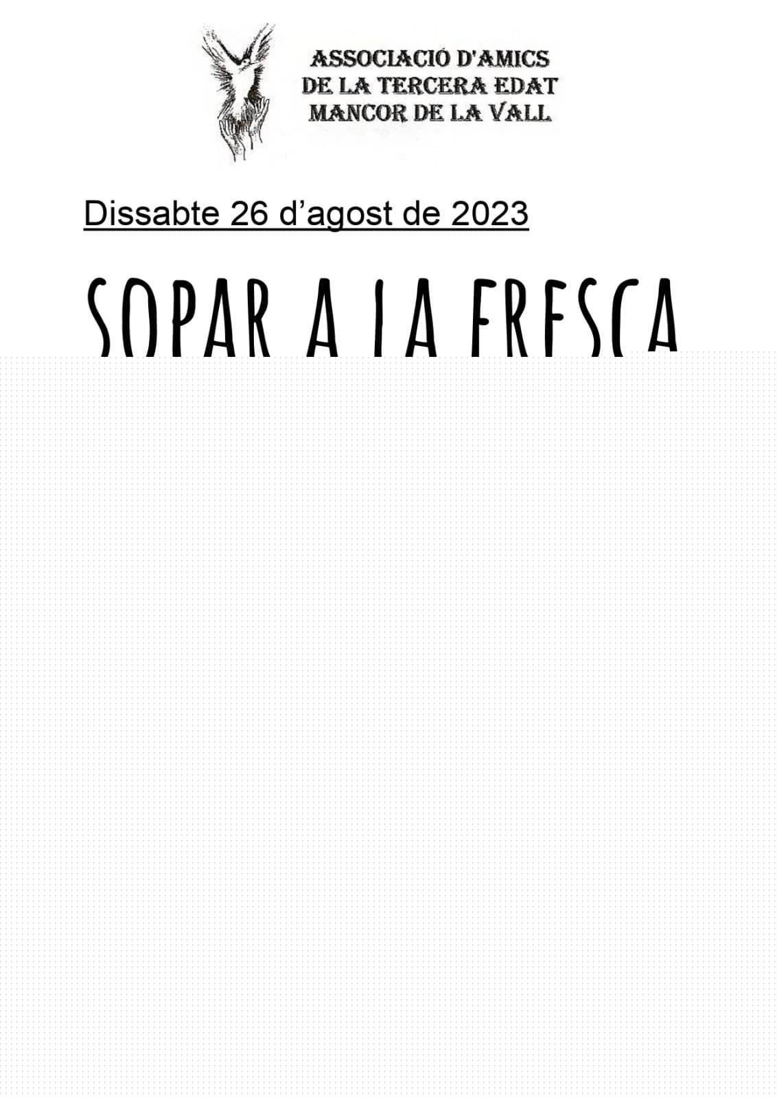 Sopar a la fresca